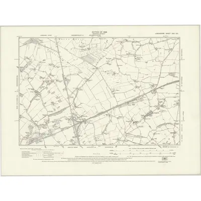 1926 Map of Lancashire XCII.SE, 1928 Print