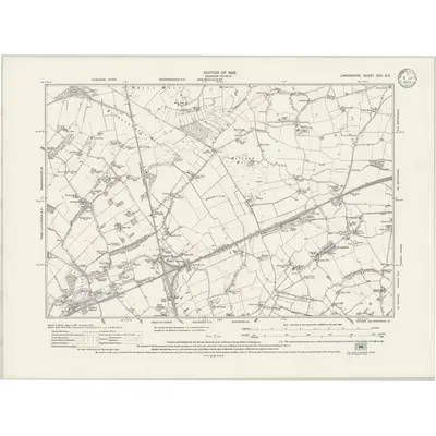 1926 Map of Lancashire XCII.SE, 1933 Print