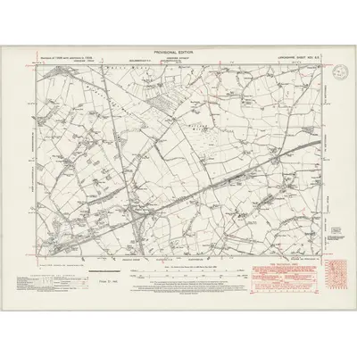 1938 Map of Lancashire XCII.SE, 1947 Print