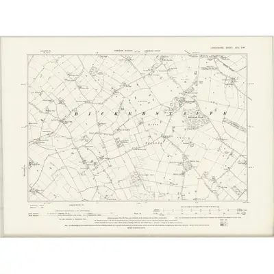 1891 Map of Lancashire XCII.SW, 1894 Print