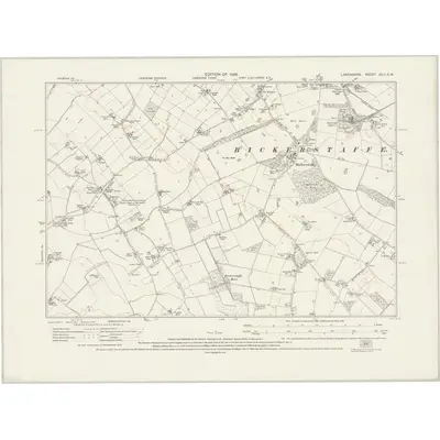 1926 Map of Lancashire XCII.SW, 1928 Print