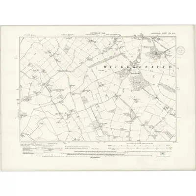 1926 Map of Lancashire XCII.SW, 1936 Print