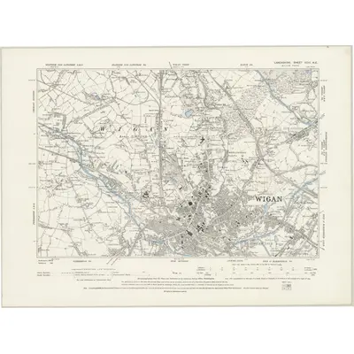 1889 Map of Lancashire XCIII.NE, 1894 Print