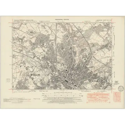 1948 Map of Lancashire XCIII.NE, 1951 Print