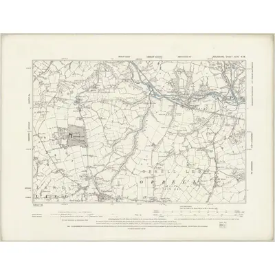 1892 Map of Lancashire XCIII.NW, 1894 Print