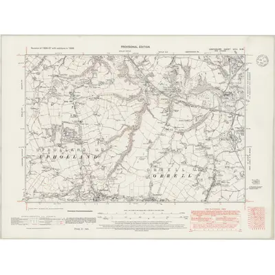 1938 Map of Lancashire XCIII.NW, 1947 Print