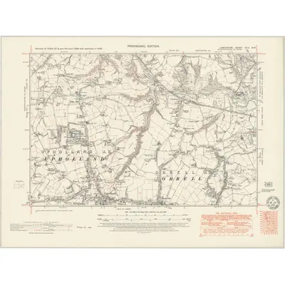 1948 Map of Lancashire XCIII.NW, 1951 Print
