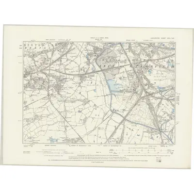 1888 Map of Lancashire XCIII.SE, 1894 Print