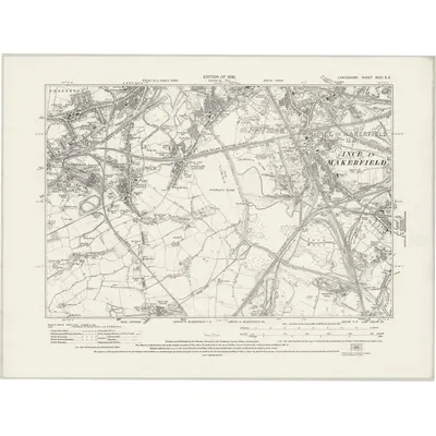 1927 Map of Lancashire XCIII.SE, 1930 Print
