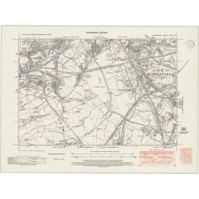 1938 Map of Lancashire XCIII.SE, 1947 Print