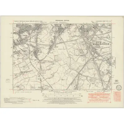 1948 Map of Lancashire XCIII.SE, 1951 Print