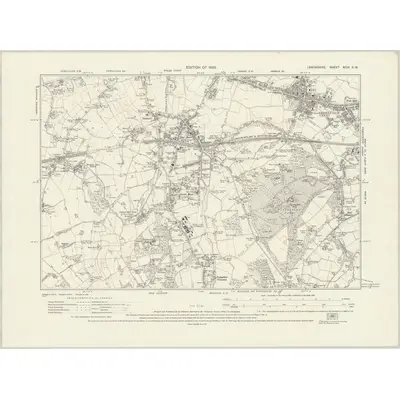 1926 Map of Lancashire XCIII.SW, 1929 Print
