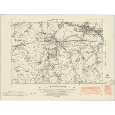 1946 Map of Lancashire XCIII.SW, 1951 Print