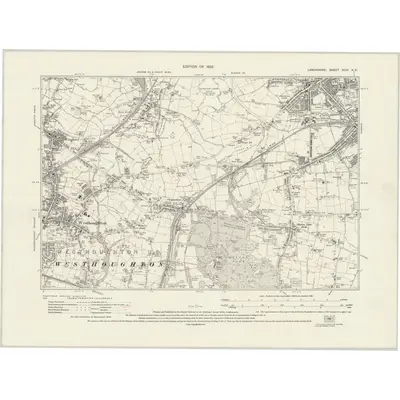 1927 Map of Lancashire XCIV.NE, 1929 Print