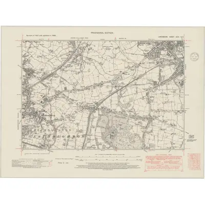 1938 Map of Lancashire XCIV.NE, 1948 Print