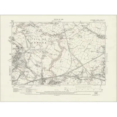 1928 Map of Lancashire XCIV.NW, 1930 Print