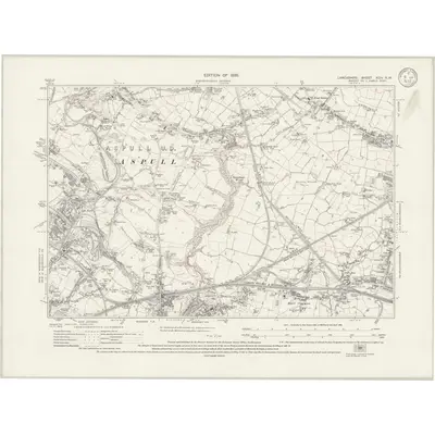 1928 Map of Lancashire XCIV.NW, 1933 Print