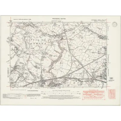 1938 Map of Lancashire XCIV.NW, 1947 Print