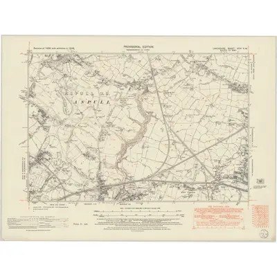 1948 Map of Lancashire XCIV.NW, 1951 Print