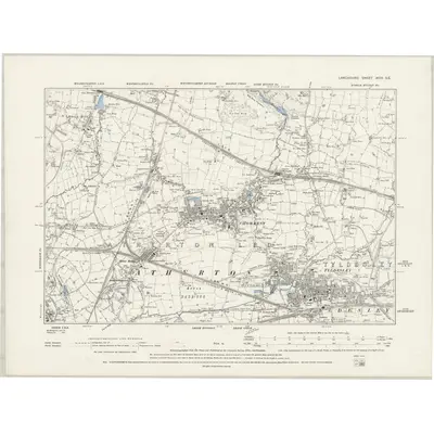 1888 Map of Lancashire XCIV.SE, 1894 Print