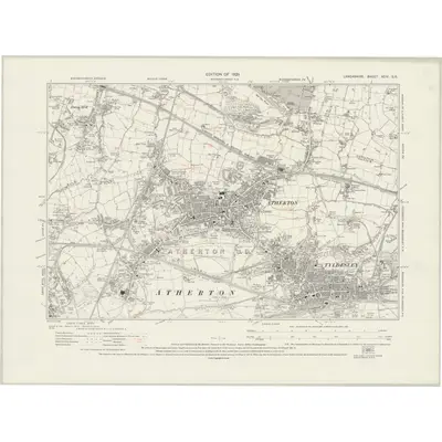 1926 Map of Lancashire XCIV.SE, 1929 Print