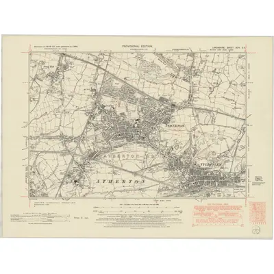 1948 Map of Lancashire XCIV.SE, 1951 Print