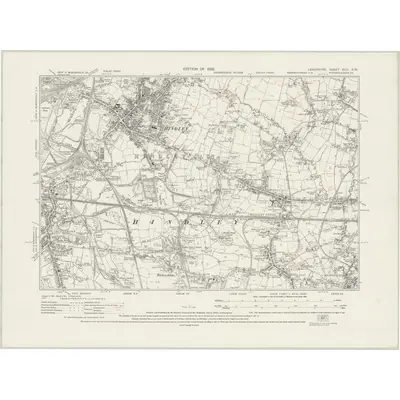 1927 Map of Lancashire XCIV.SW, 1929 Print