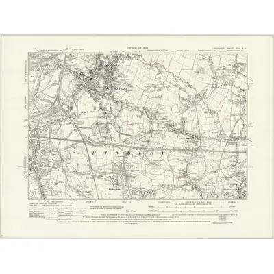 1927 Map of Lancashire XCIV.SW, 1931 Print