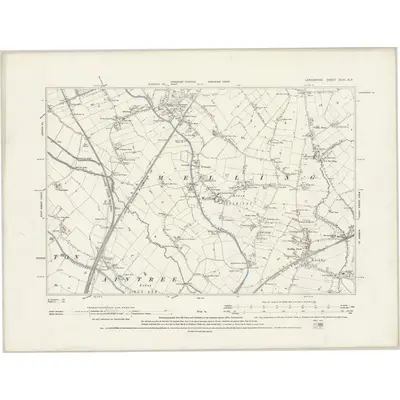 1891 Map of Lancashire XCIX.NE, 1894 Print