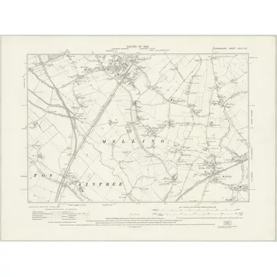 1925 Map of Lancashire XCIX.NE, 1928 Print