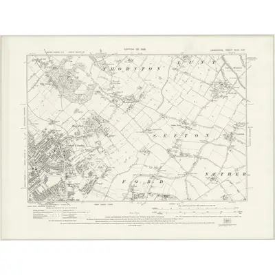 1925 Map of Lancashire XCIX.NW, 1928 Print
