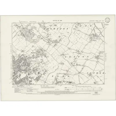 1925 Map of Lancashire XCIX.NW, 1933 Print
