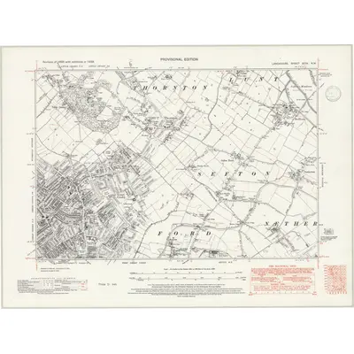 1938 Map of Lancashire XCIX.NW, 1947 Print