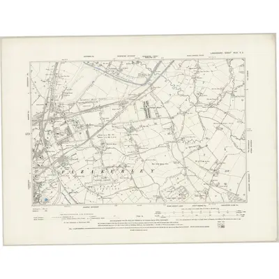 1889 Map of Lancashire XCIX.SE, 1894 Print