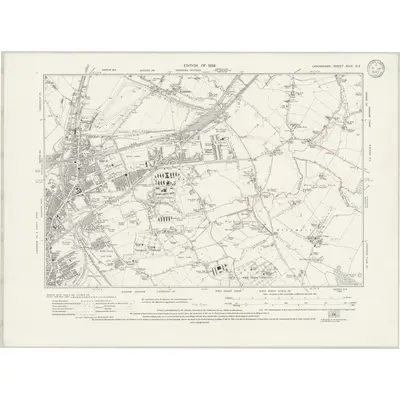 1925 Map of Lancashire XCIX.SE, 1933 Print