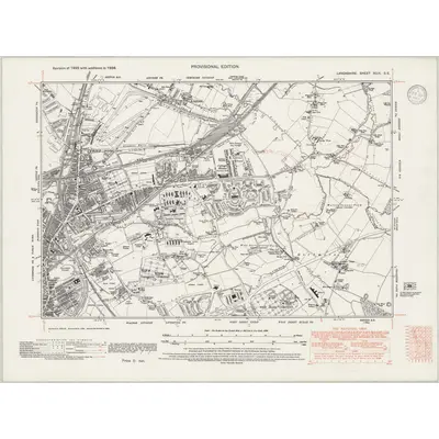 1938 Map of Lancashire XCIX.SE, 1947 Print