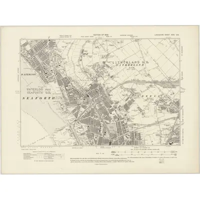 1906 Map of Lancashire XCIX.SW, 1909 Print