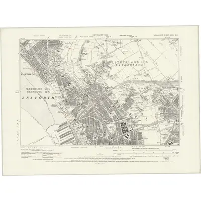 1925 Map of Lancashire XCIX.SW, 1928 Print