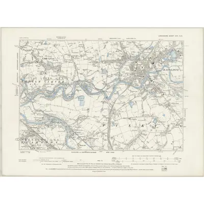 1889 Map of Lancashire XCV.NE, 1895 Print