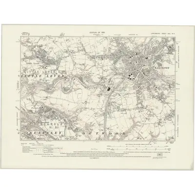 1927 Map of Lancashire XCV.NE, 1930 Print