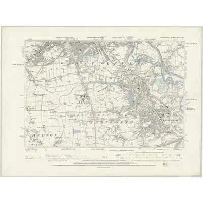 1889 Map of Lancashire XCV.NW, 1894 Print