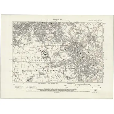 1927 Map of Lancashire XCV.NW, 1930 Print