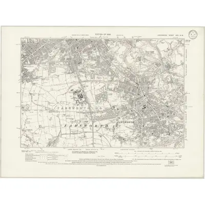 1927 Map of Lancashire XCV.NW, 1933 Print