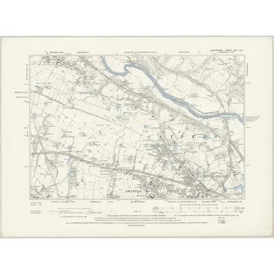 1889 Map of Lancashire XCV.SE, 1894 Print