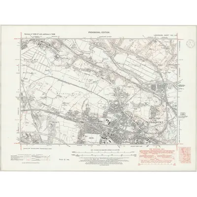 1938 Map of Lancashire XCV.SE, 1947 Print
