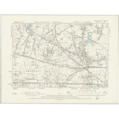 1891 Map of Lancashire XCV.SW, 1894 Print