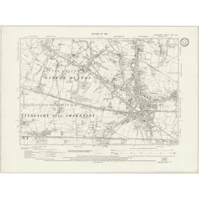 1926 Map of Lancashire XCV.SW, 1933 Print