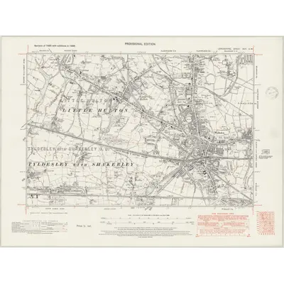 1938 Map of Lancashire XCV.SW, 1947 Print