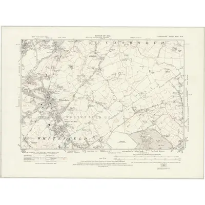 1915 Map of Lancashire XCVI.NW, 1923 Print