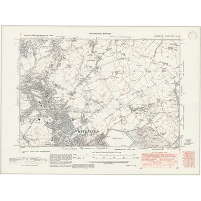 1938 Map of Lancashire XCVI.NW, 1946 Print